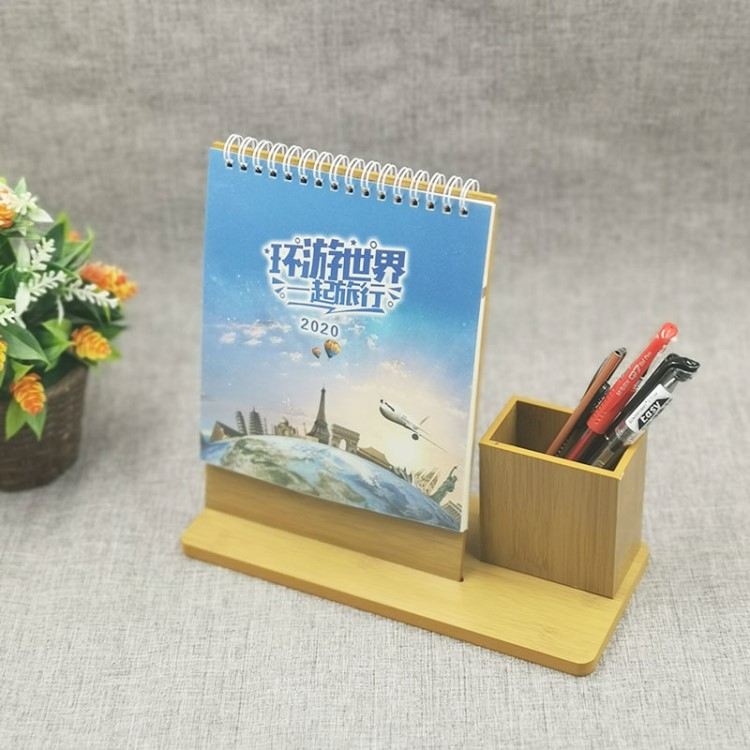 2020年新款木質臺歷 臺掛歷定制 創意個性月歷 臺歷月歷專版定制