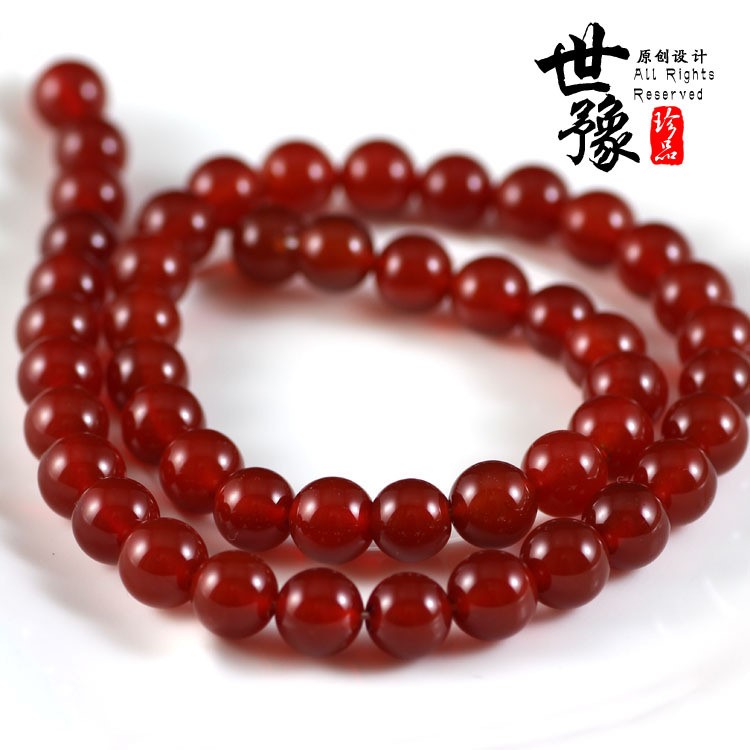 天然A級紅瑪瑙圓珠散珠 水晶飾品配件 DIY串珠材料佛珠配飾批發(fā)