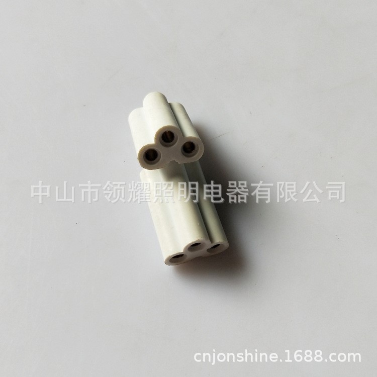 供应LED灯管一体化老化测试接头T5三芯公母对插连接线中接24MM