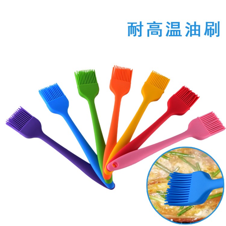 TLZ小號一體全包手柄硅膠毛刷 bbq燒烤刷毛掃子油刷蛋糕烘焙用具