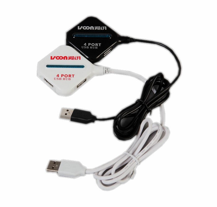 批發ISOON愛訊1005 4口USB2.0HUB 集線器 可帶上網卡硬盤 1M線長