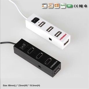 愛訊1001高速4口HUB USB2.0一拖四帶開關可外接設備集線器