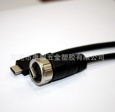 USB3.1 Type C公防水金属内螺纹-Type C 公 waterproof  cable