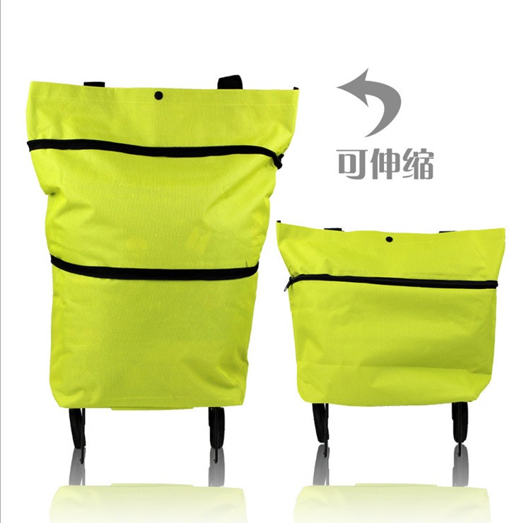 廠家批發折疊收納拖輪便攜折疊托輪買菜購物袋牛津布折疊包輕便現