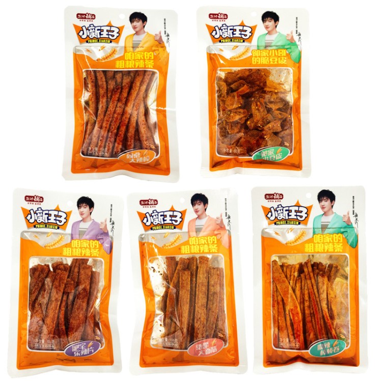 盐津铺子小新子辣条系列小豆皮大辣棒大面筋棒棒卷肥宅乐辣片