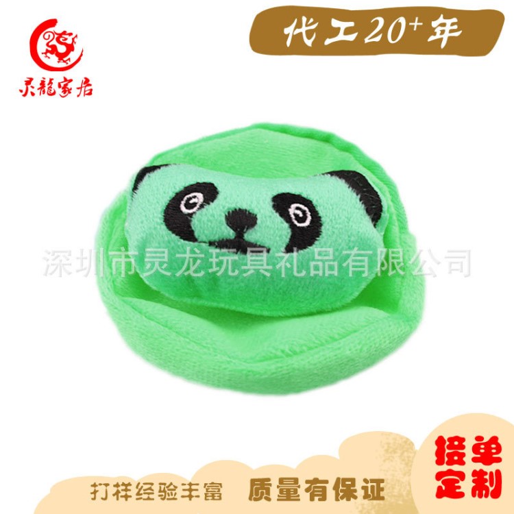 定制毛絨圓形拉鏈款零錢包 立體熊貓老虎兔子熊公仔頭兒童硬幣包