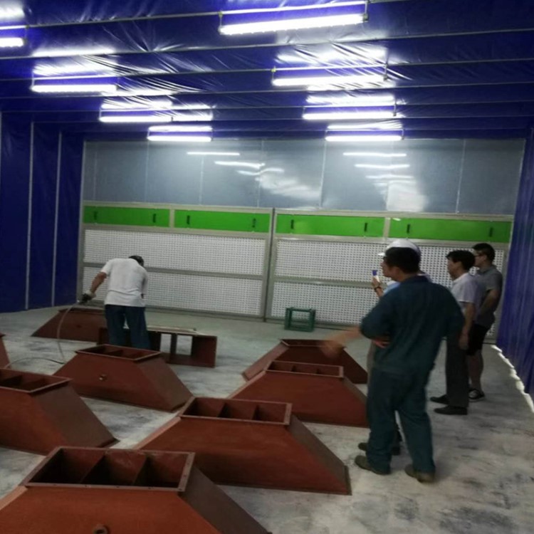 定制款電動移動折疊伸縮噴漆房 工業(yè)機械大型自動干式環(huán)保伸縮房