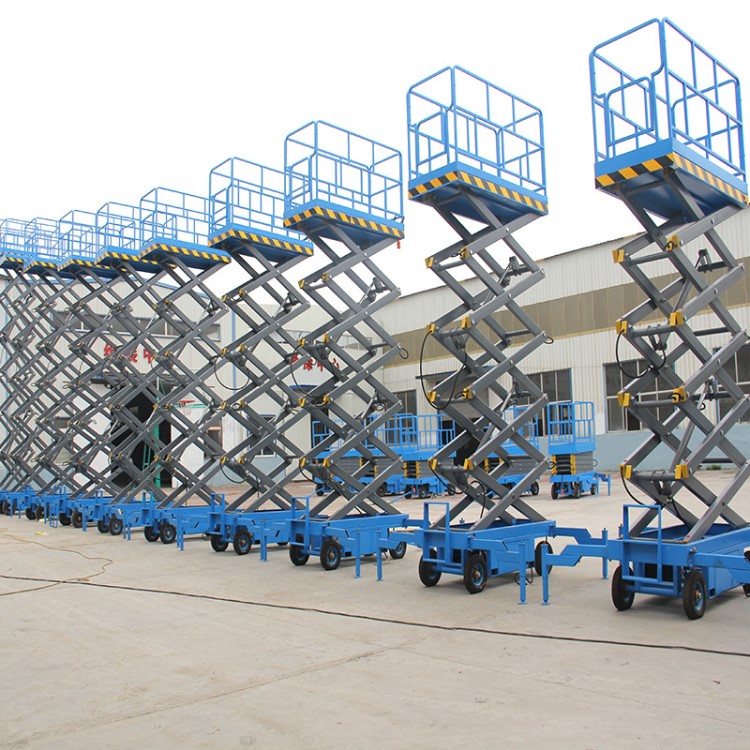 12米輔助自行走移動式升降機剪叉式高空作業(yè)升降平臺車電動液壓