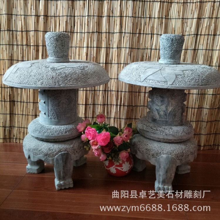 廠家制作石燈青石仿古做舊石燈籠庭院園林景觀燈日式石頭燈擺件