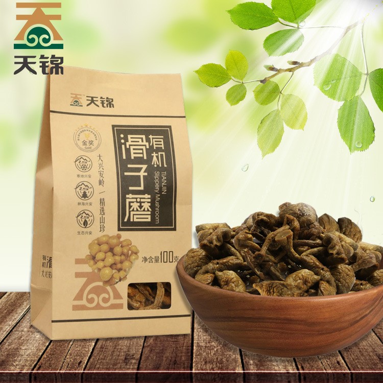 東北食用菌有機(jī)紙袋滑子蘑100g 廠家直銷東北特產(chǎn)有機(jī)食用菌批發(fā)