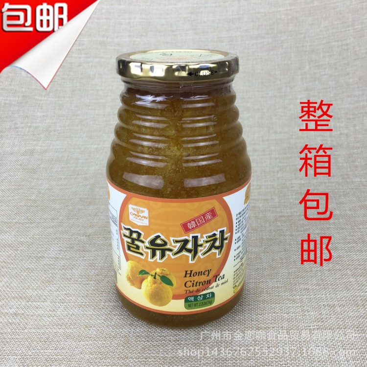 韩国迦南柚子茶 1KG 整箱12瓶 另有迦南芦荟茶 生姜茶 红枣茶