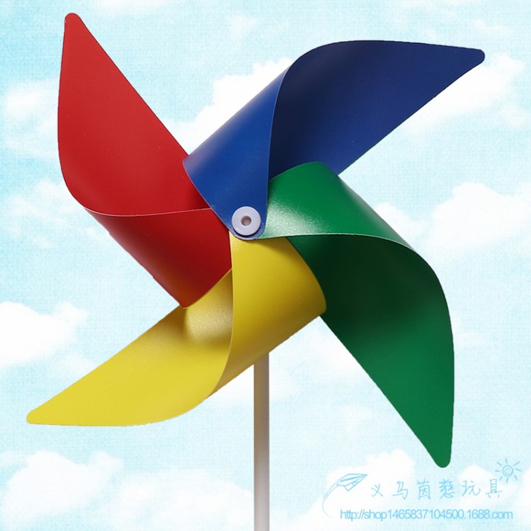 兒童玩具創(chuàng)意四色印刷風(fēng)車廣告宣傳四角色風(fēng)車定制logo批發(fā)裝飾
