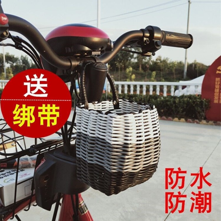 電車(chē)小掛籃 編織電動(dòng)電瓶車(chē)掛籃收納袋雜物浴室單把浴籃塑料廚房