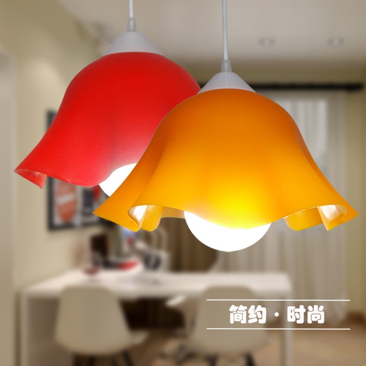 批發(fā)餐廳超市商場(chǎng)生鮮水果蔬菜熟食店彩色pvc蓮花型亞克力吊燈罩