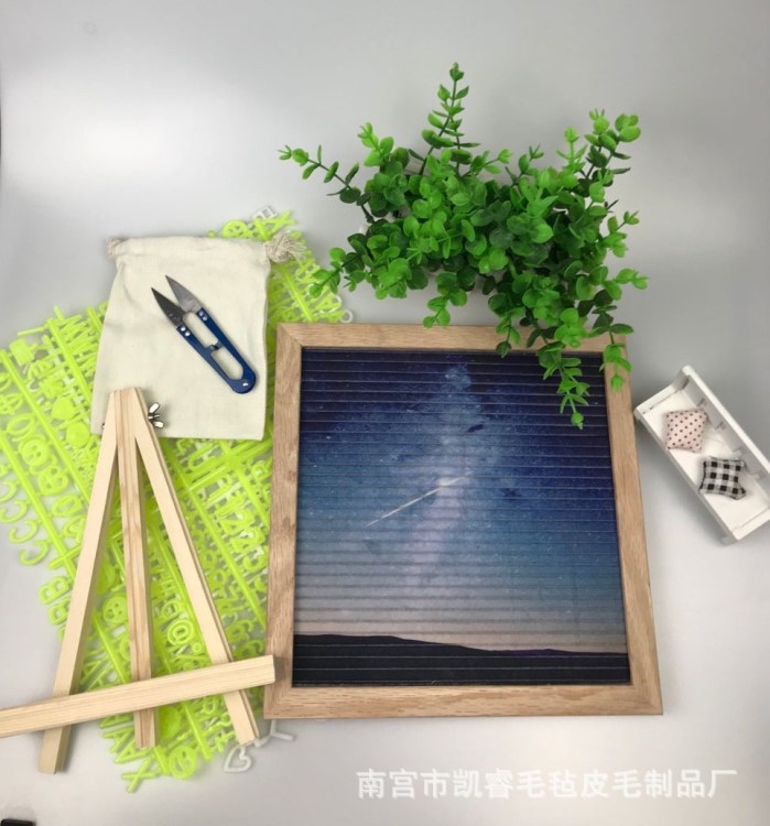 亞馬遜熱款felt letter board木質飾字母板家用留言板毛氈布黑板