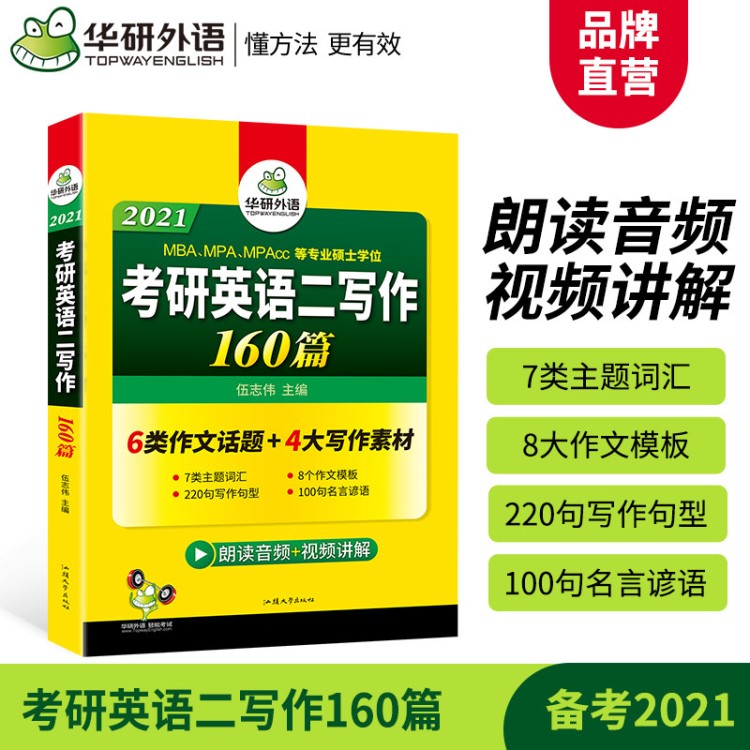 華研外語 2021考研英語二寫作160篇 出版社直銷