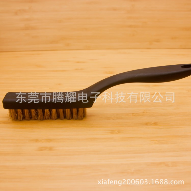 供應防靜電銅毛刷 牙刷式銅毛刷 防靜電曲柄銅刷 塑膠柄銅絲刷