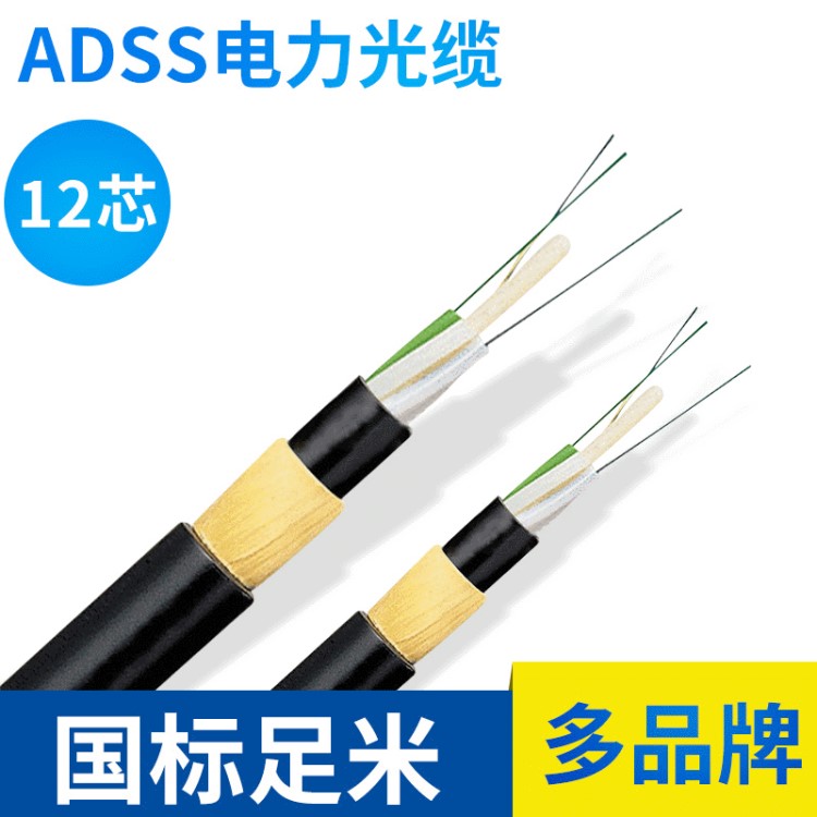 ADSS 12芯电力电缆 全介质自承式皮线光缆 架空管道光缆批发