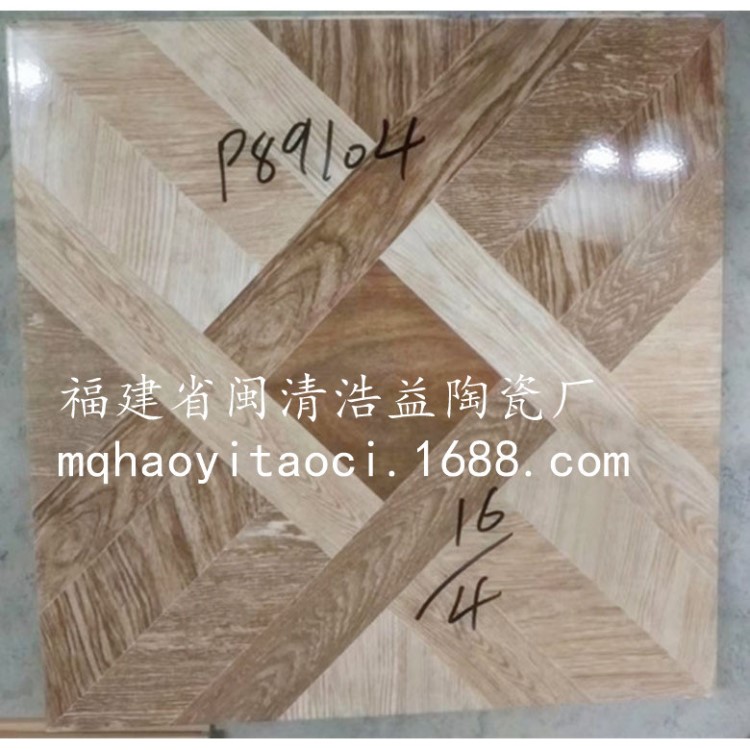 迪拜400X400mm亮光木紋廚房客廳地面磚 出口工程瓷磚