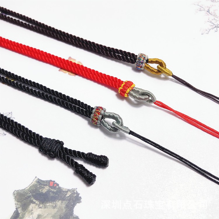 精美款米蘭線掛繩高貨翡翠水晶蜜蠟項鏈繩可調(diào)節(jié)玉墜繩毛衣鏈