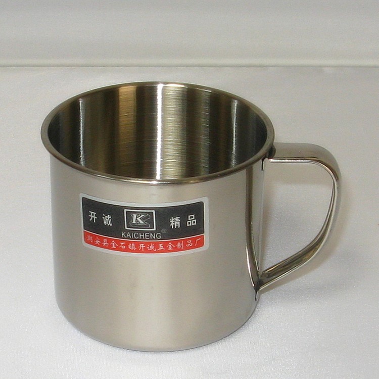 不銹鋼口杯水杯廠家 批發潮安金石彩塘無蓋7cm杯子 帶蓋8-12