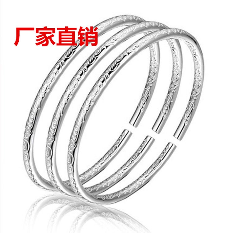 拼多多熱賣鍍銀手鐲 波西米亞手鐲銀仿銀飾品細圈女款廠家直銷