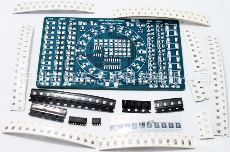 貼片元件焊接練習(xí)板 流水燈套件 技能訓(xùn)練 DIY電子套件
