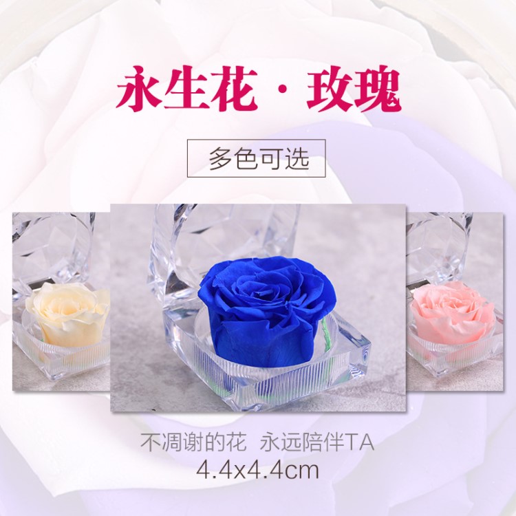 永生花玫瑰干花手工制作公司創意禮品戒指盒diy飾品禮盒