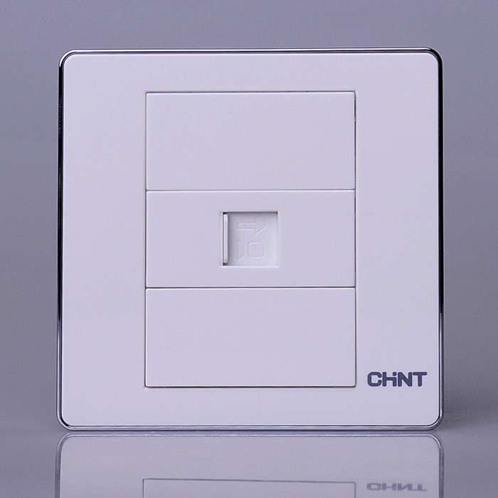 正泰墻壁開關6D系列一聯八芯電腦插座