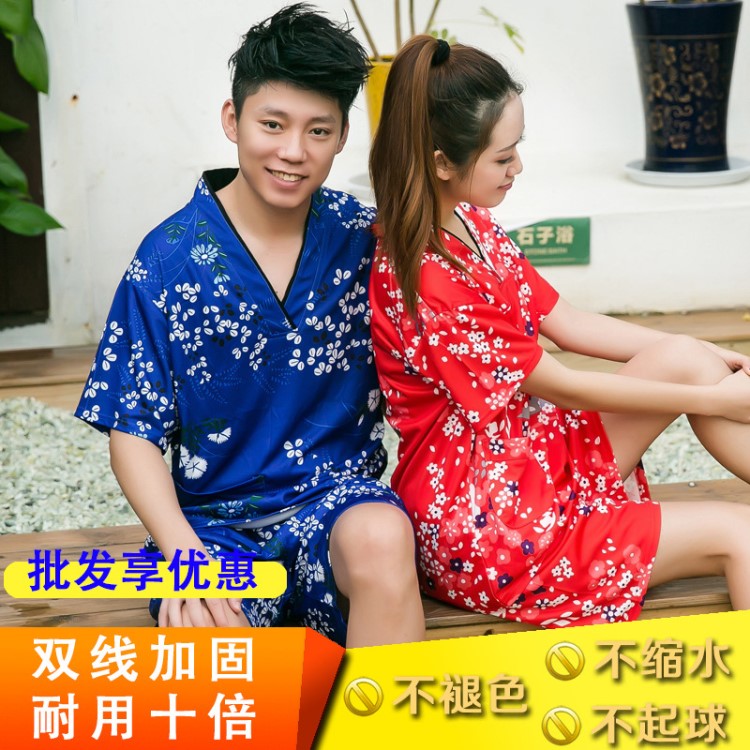 汗蒸服女吸濕排汗針織桑拿服男溫泉足療按摩大碼理療循環(huán)浴服男