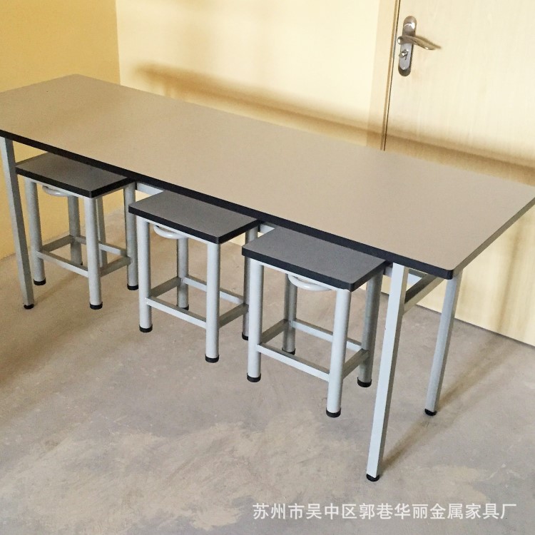 廠家直銷簡約掛凳桌組合六人員工食堂餐桌椅分體長條桌凳批發定制