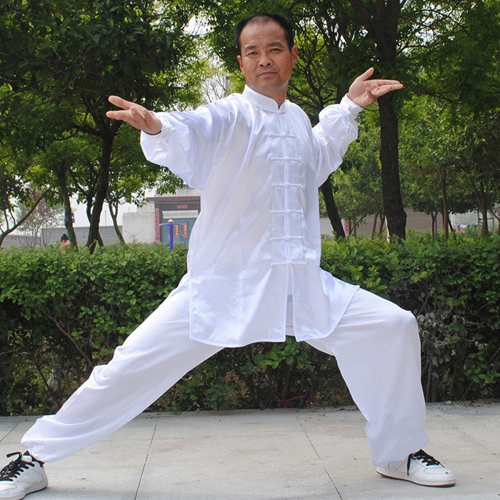 太極服裝男女南韓絲太極拳服裝武術團隊表演服中年學校表演服批發(fā)