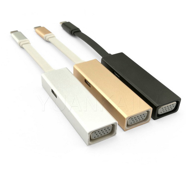 usb-c轉(zhuǎn)換器 type-c usb-c 轉(zhuǎn)換器外置USB帶VGA轉(zhuǎn)換器批發(fā)