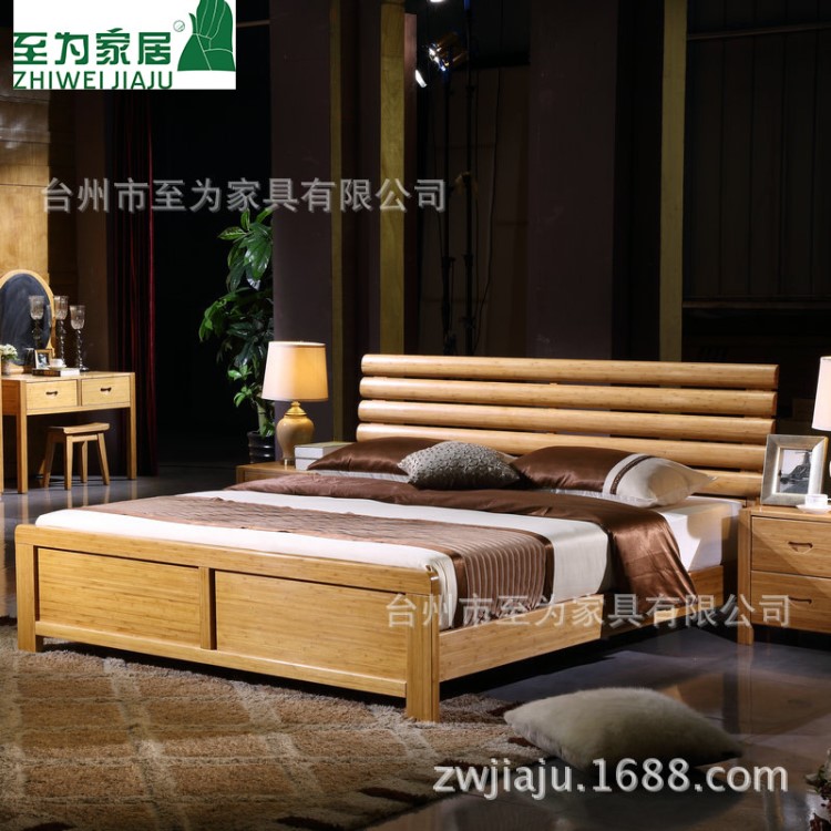 為竹制家具現代簡約單雙人婚床低碳環保低箱床臥室民族風竹床