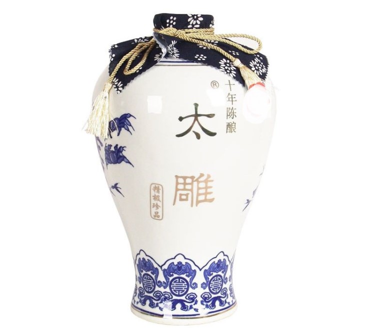 绍兴黄酒 咸亨太雕 精品十年陈青花瓷太雕酒 5L 半甜型 