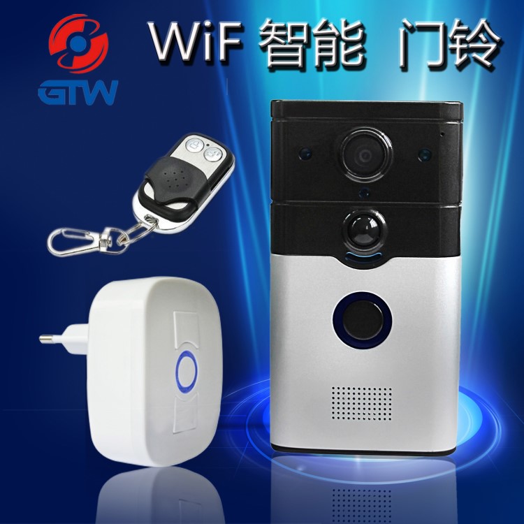 智能貓眼門鈴 Wifi可視防盜門鈴 支持APP遠程監控支持全雙工對話