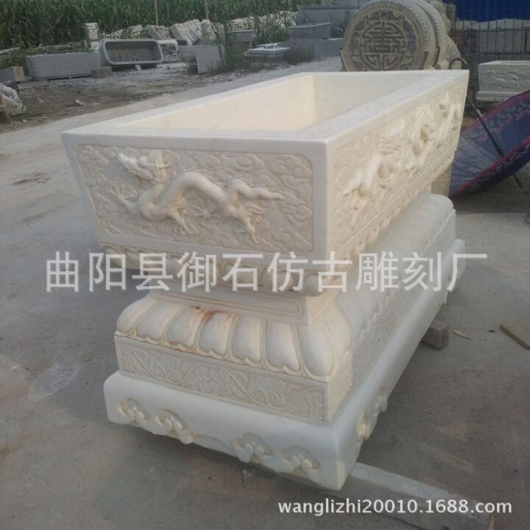 仿古石雕魚缸石頭花盆魚缸石雕花盆石頭花盆工藝品石材花池