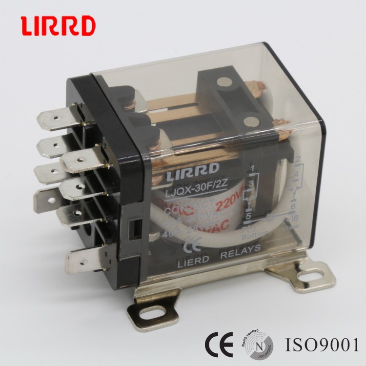 LIRRD利尔德LJQX-30F/2Z厂家220V12V24V阻燃40A大功率继电器