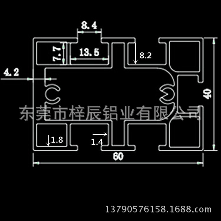 铝型材4060铝合金型材ZC-049铝合金方管重型雕刻机流水线导轨