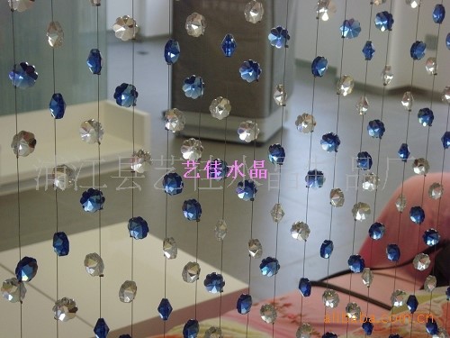 浦江縣廠家批發(fā)水晶k9一級(jí)水晶藍(lán)色小星星水晶珠簾