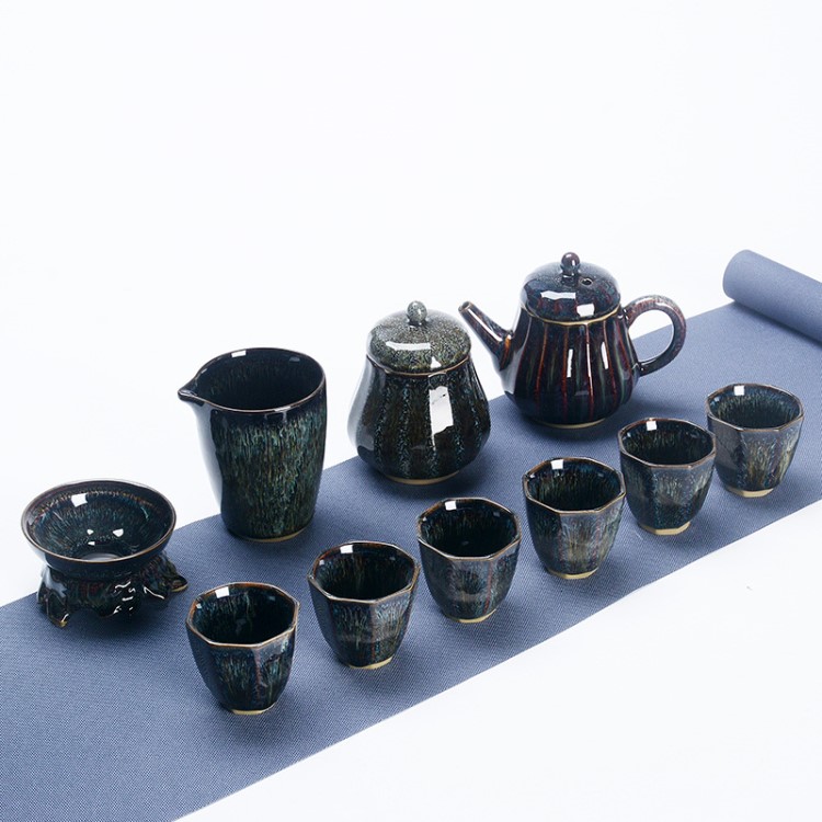 美林 商務(wù)禮品鈞瓷茶具套裝廠家直銷 陶瓷茶具套裝批發(fā)定制logo