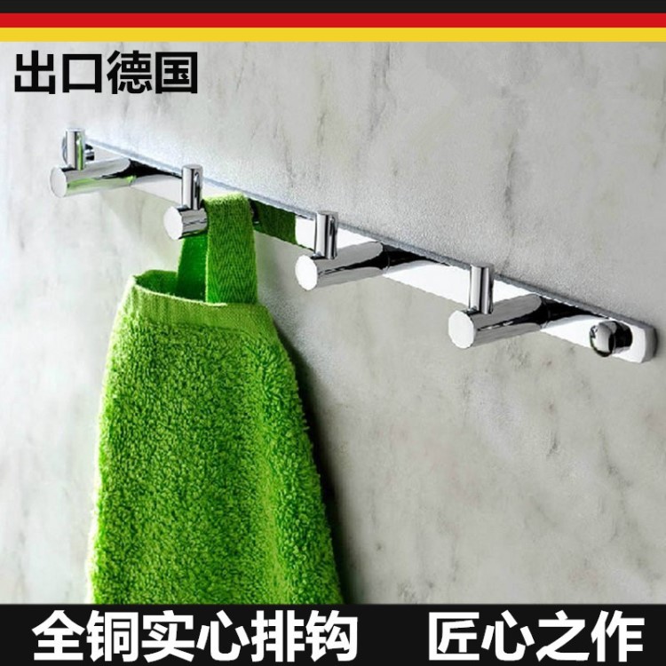 出口德國全銅掛衣鉤帽勾酒店浴室門后掛鉤圓形衛(wèi)浴五金掛件排勾