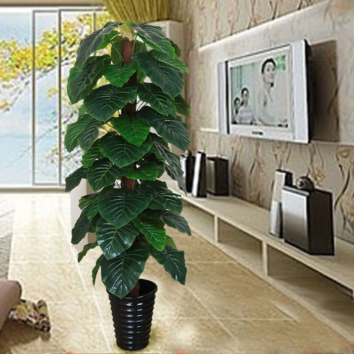 假树仿真植物滴水观音盆栽大型绿植客厅装饰批发假花塑料花摆放花