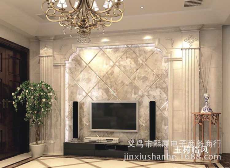個性設計訂制別墅地下室防水防火仿石材無縫整體背景墻