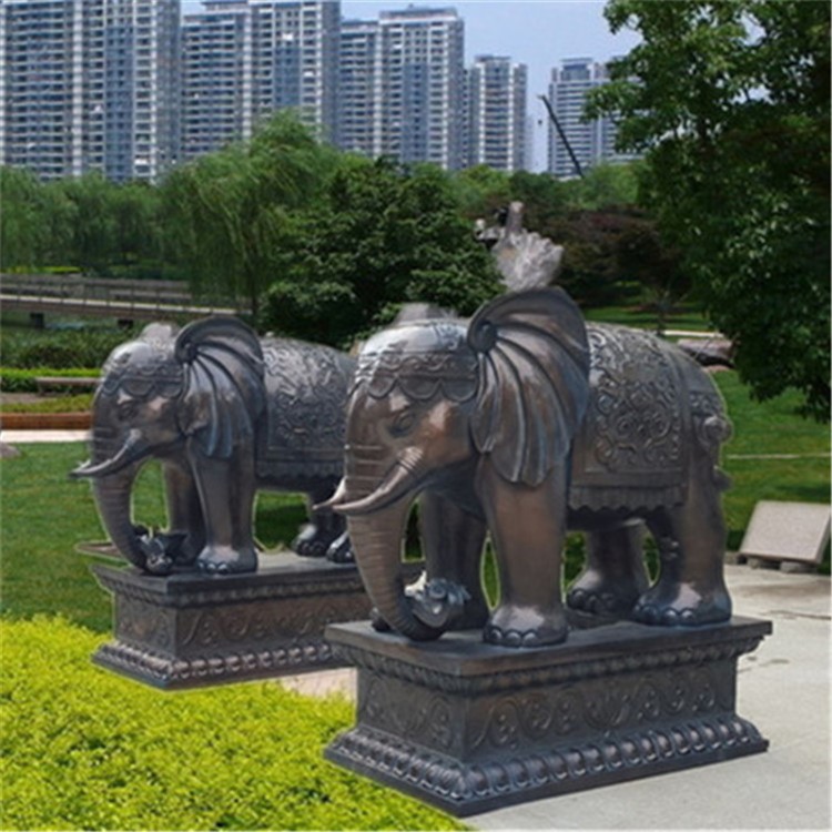 玻璃鋼大象雕塑砂巖象大型園林動物雕塑擺件如意大象鎮(zhèn)宅招財大象