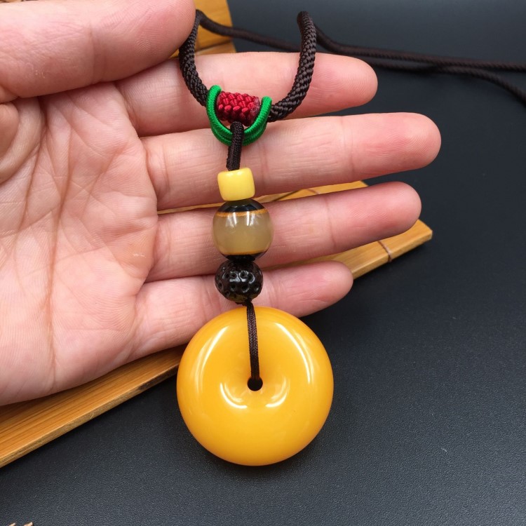 新款羚羊角平安扣項(xiàng)鏈 中長(zhǎng)款菩提原創(chuàng)毛衣鏈男女款配飾衣飾