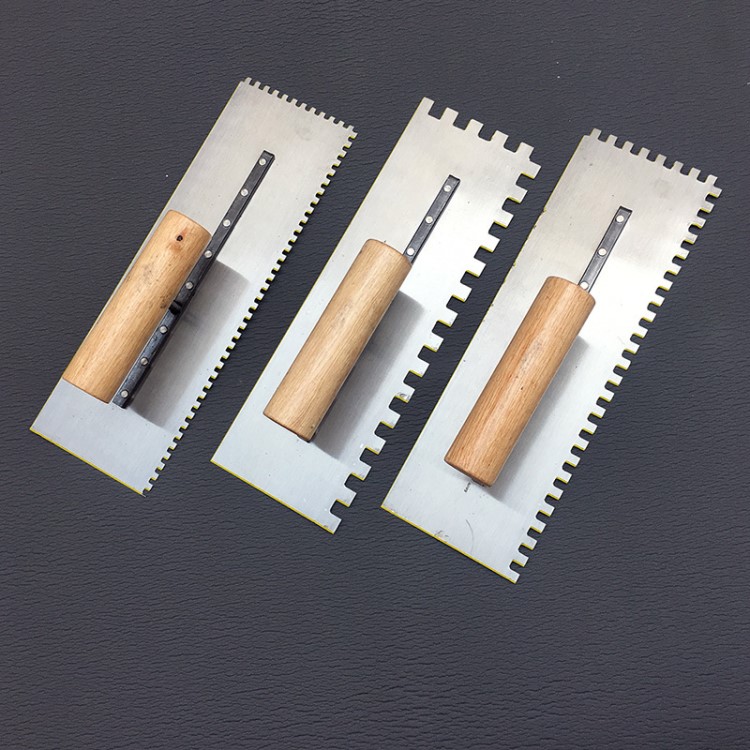 帶齒抹泥刀方齒鋸齒抹子瓷磚灰刀抹泥板貼瓷磚瓦工工具