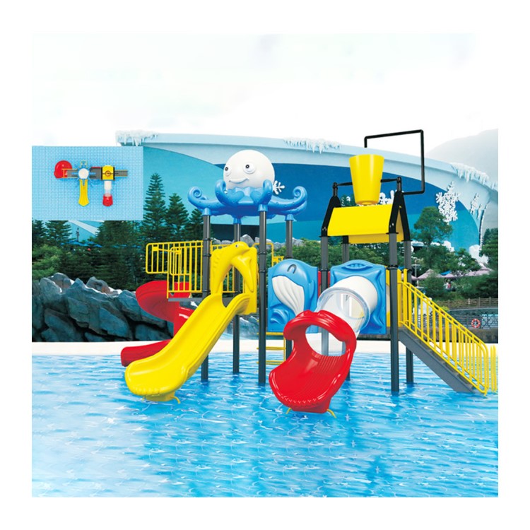 兒童戲水小品 大人兒童組合水上滑梯 玻璃鋼水屋水寨 廠家直銷