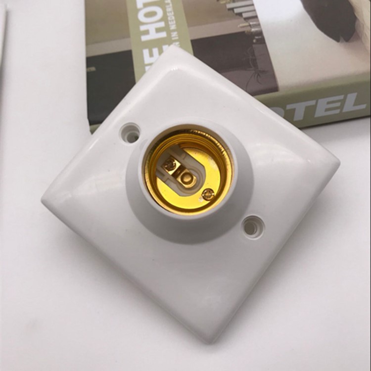 廠家直銷 暗裝86燈座 E27燈頭燈座系列 方形燈頭座