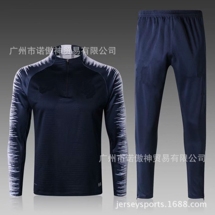 批發18-19足球服訓練服套裝 足球短袖 法國皇馬足球服 秋冬夾克